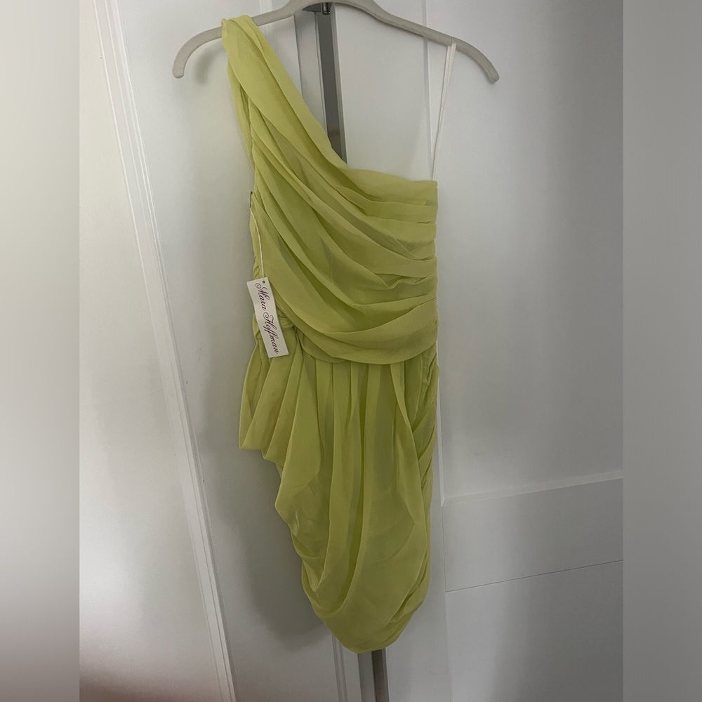 Mara Hoffman Lime Green One-Shoulder Dress NWT